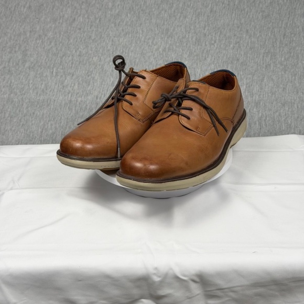 Nunn Bush‎ Kore Pro Mens 10W Cognac Leather Oxford Dress Shoes 84715-908
